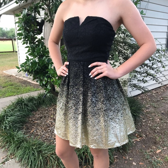 semi formal attire black and gold